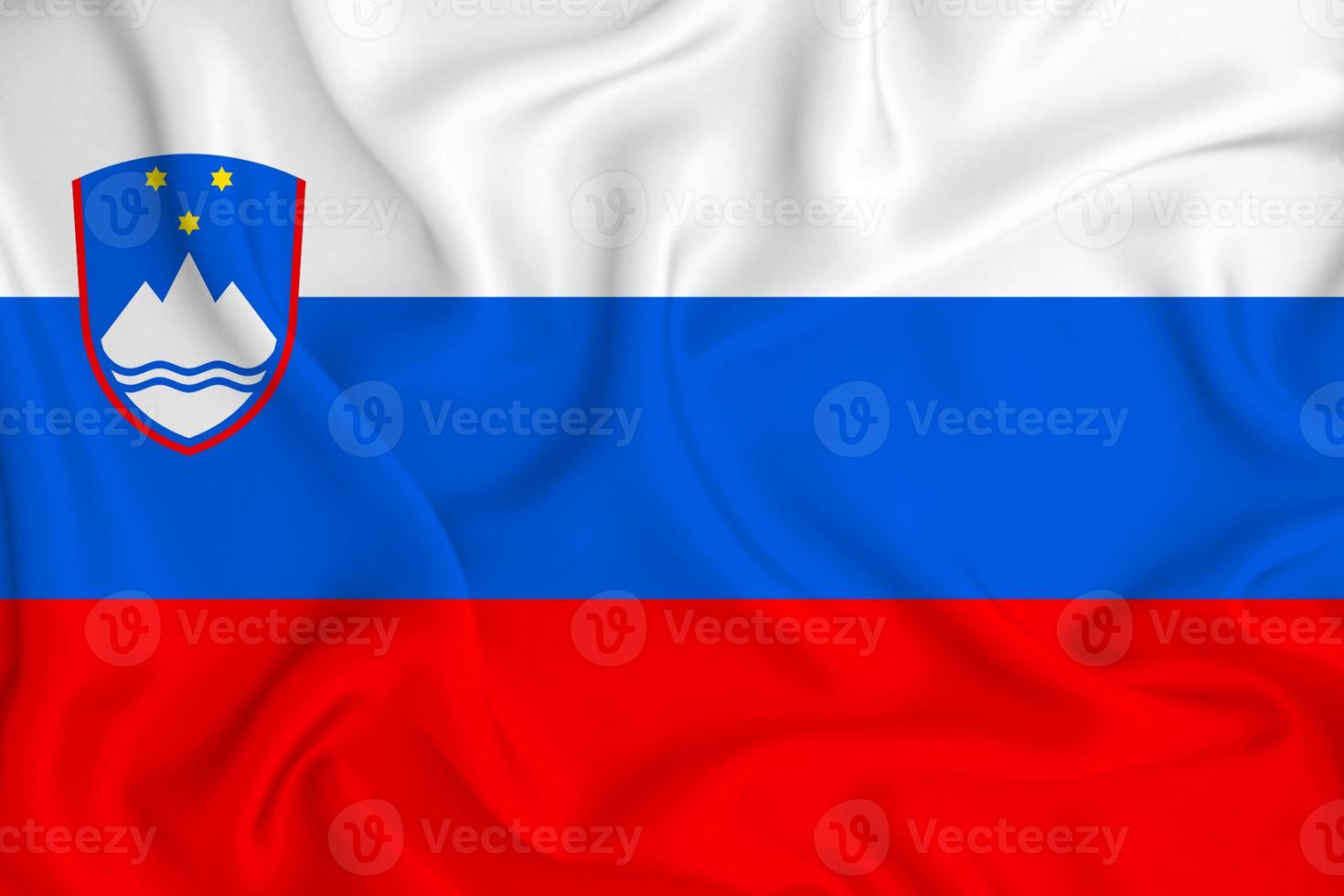 3D Flag of Slovenia on fabric photo