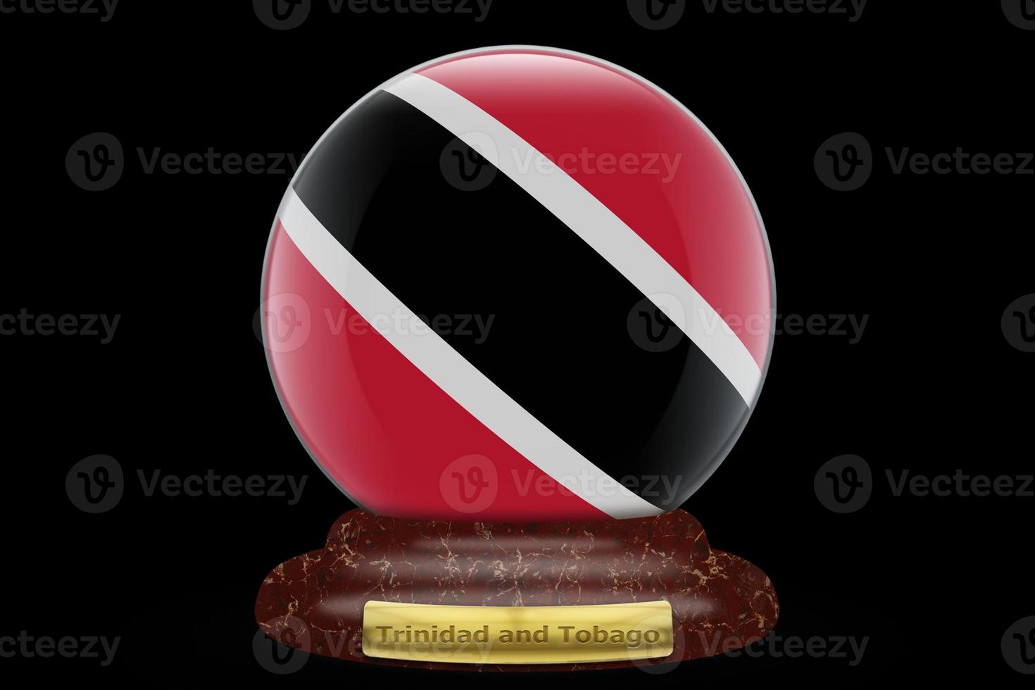 3D Flag of Trinidad and Tobago on snow globe photo