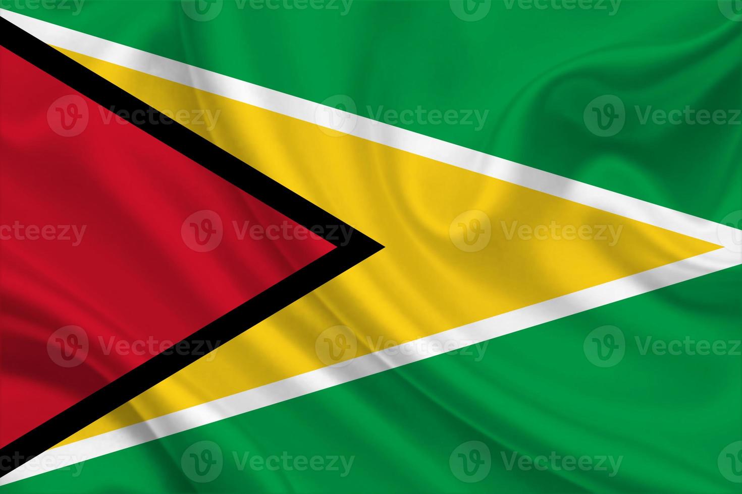 3D Flag of Guyana on fabric photo