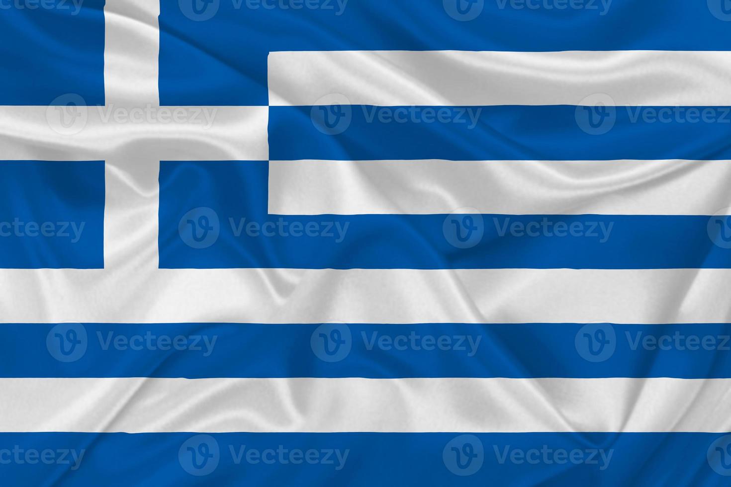 3D Flag of Greece on fabric photo