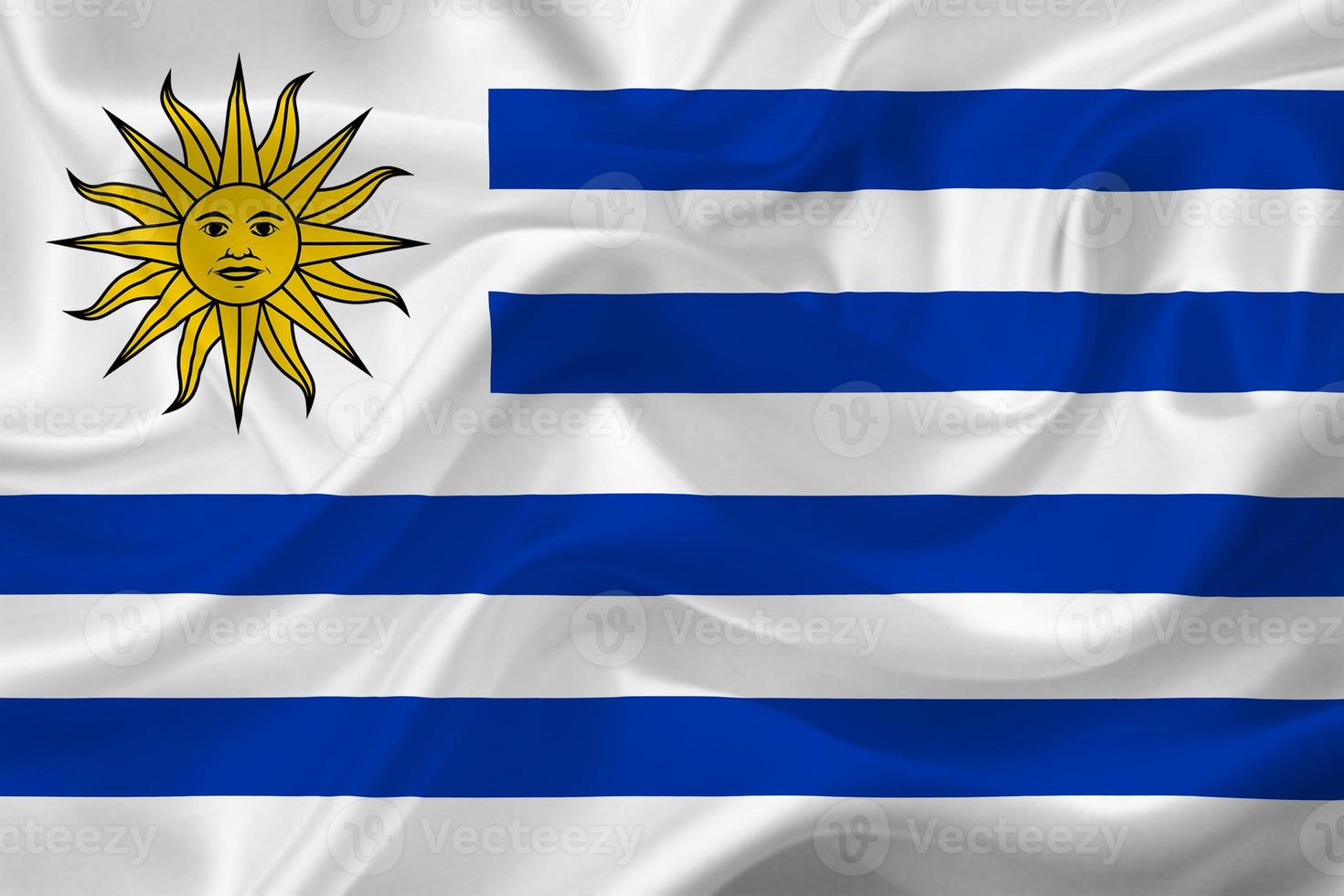 3D Flag of Uruguay on fabric photo