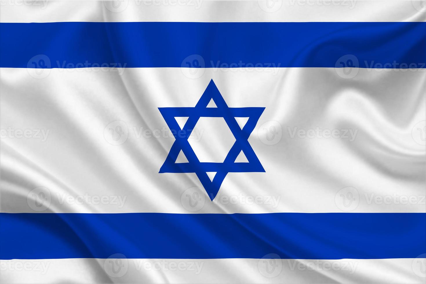 3D Flag of Israel on fabric photo