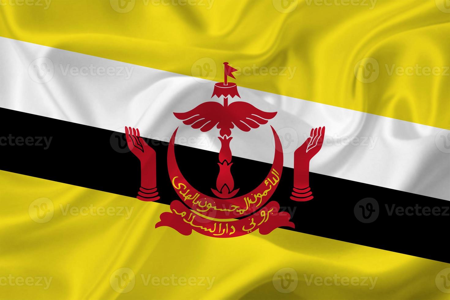 3D Flag of Brunei on fabric photo