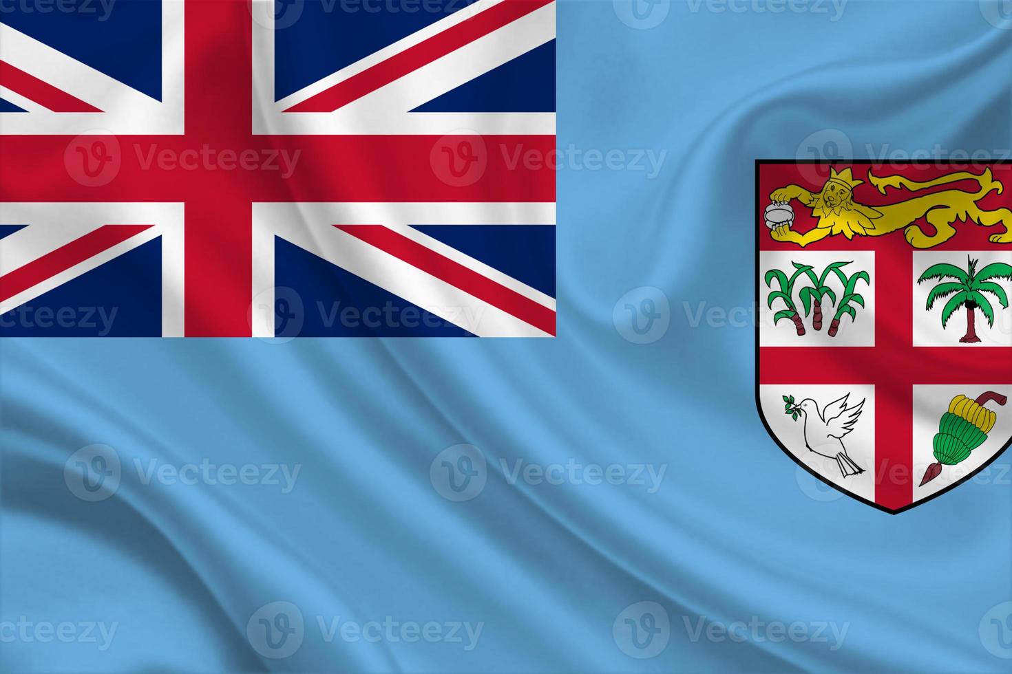 3D Flag of Fiji on fabric photo