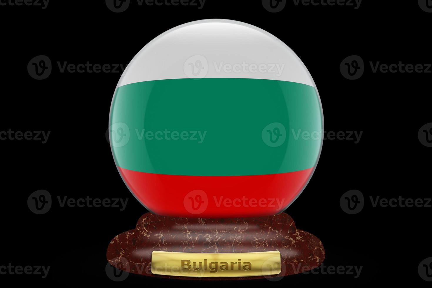 3D Flag of Bulgaria on snow globe photo