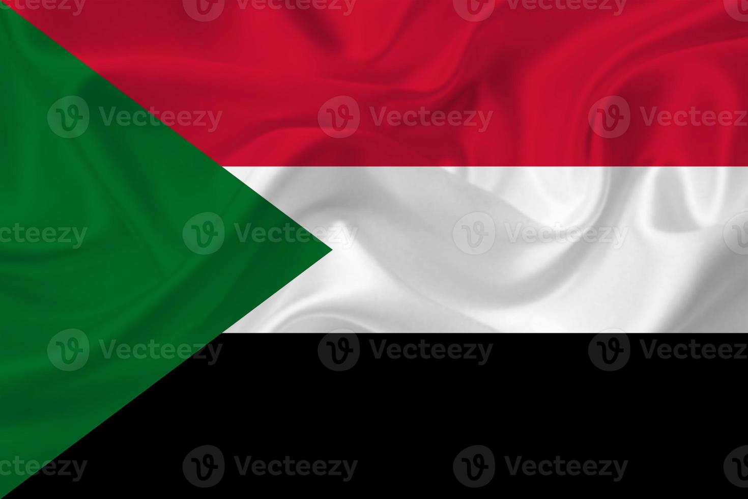 3D Flag of Sudan on fabric photo