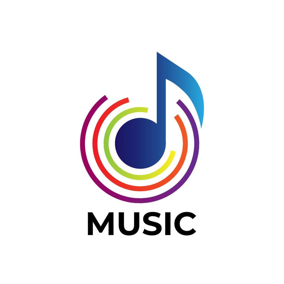 música de logotipo vectorial. ilustración de notas musicales vector