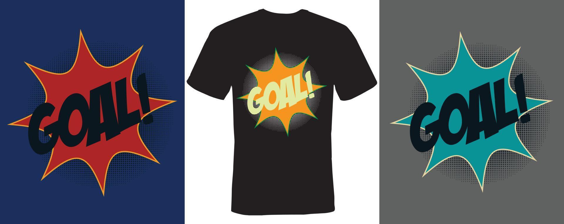 Goal t-shirt design for Football vector