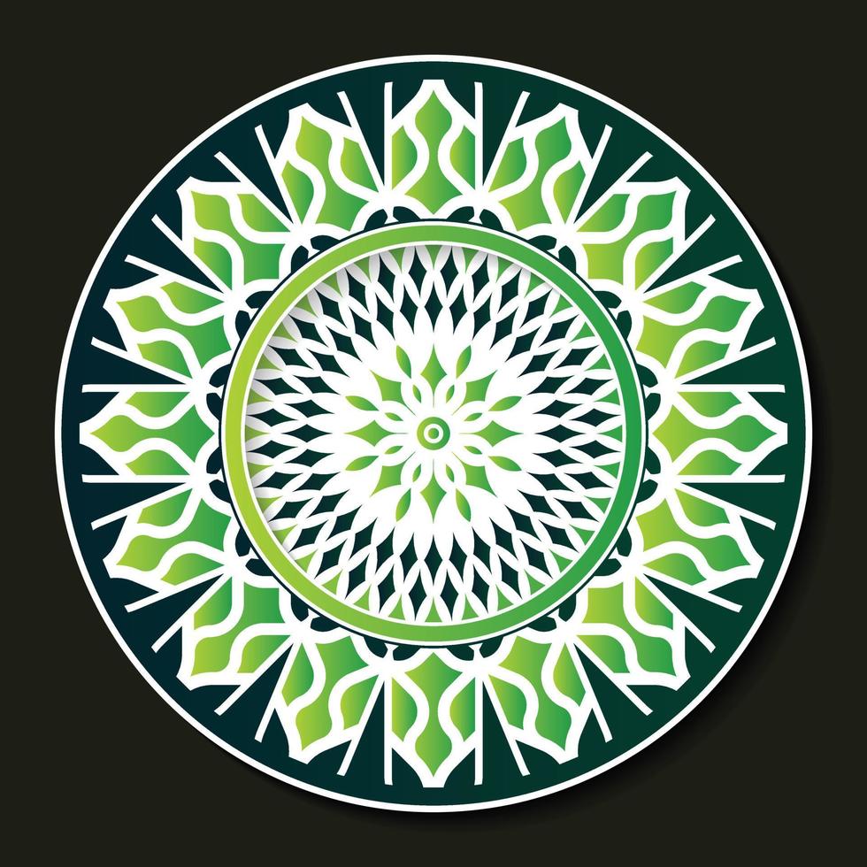 elegante plantilla de diseño de mandala verde vector