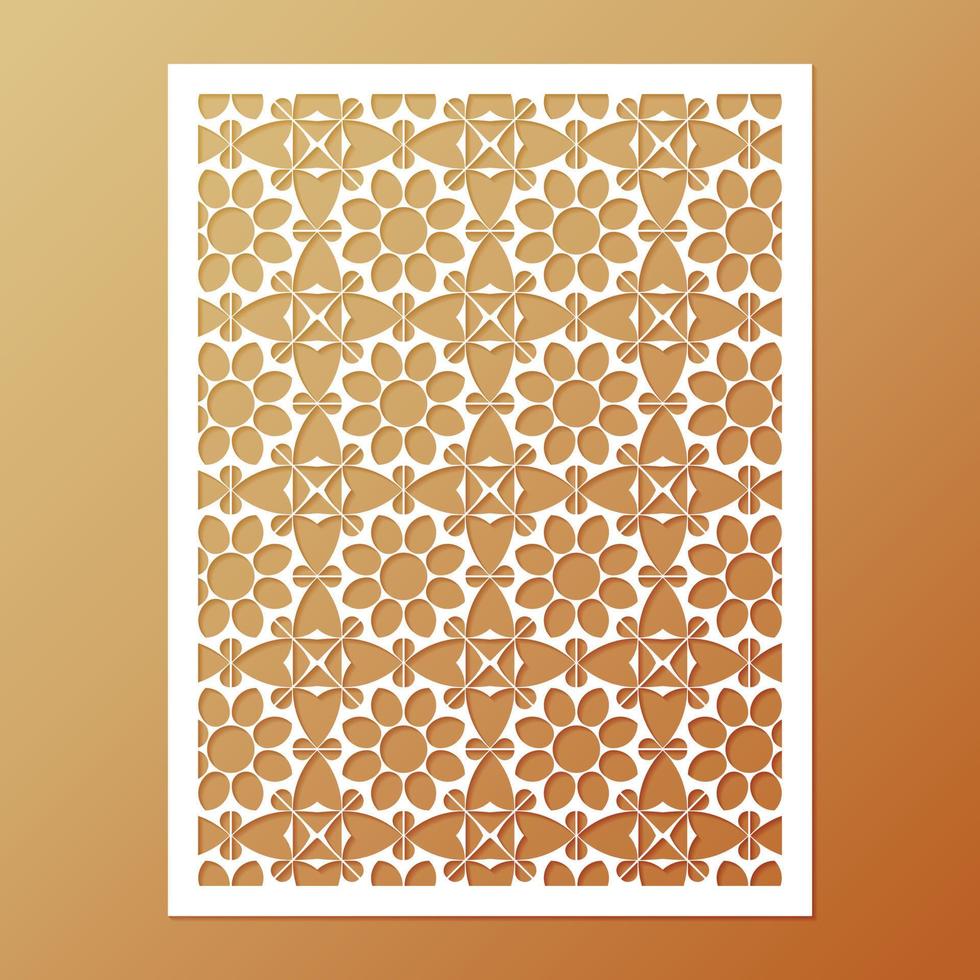 seamless die cut decorative pattern template vector