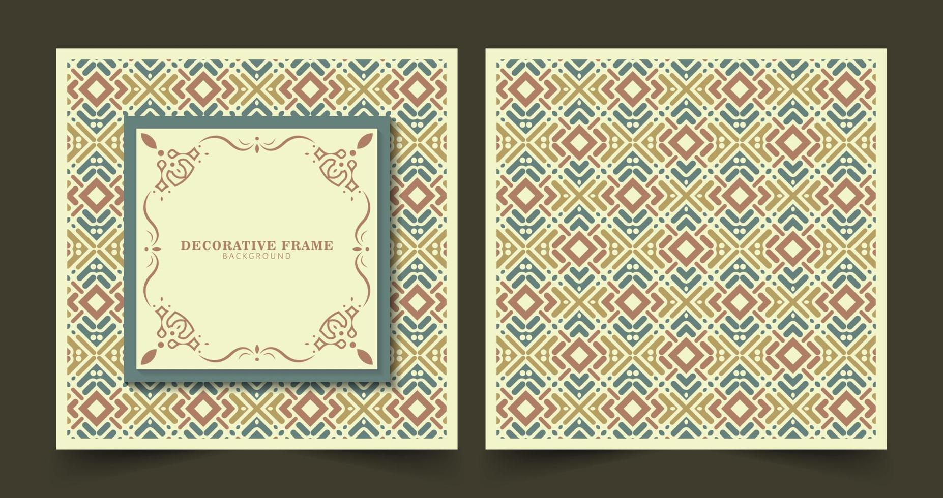 Vintage ornament greeting card vector template