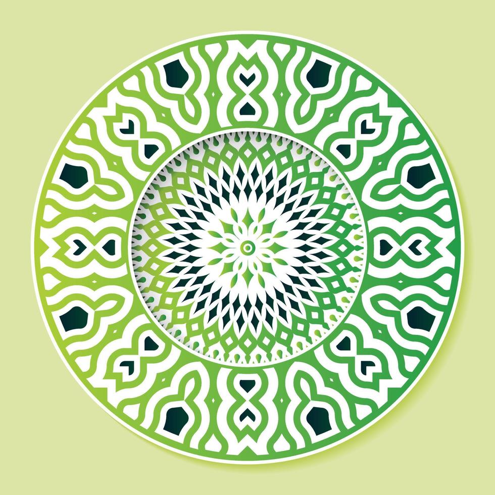 elegant green mandala design template vector