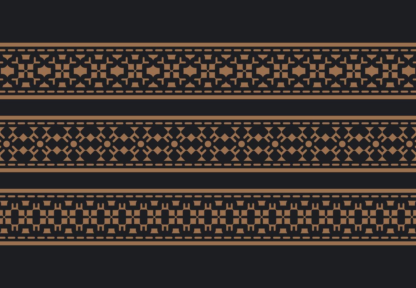 ornament style ethnic seamless borders set vector