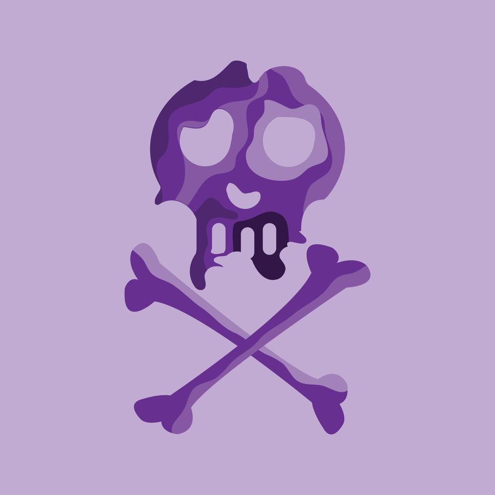 halloween celebration with purple gradient colored skull vector