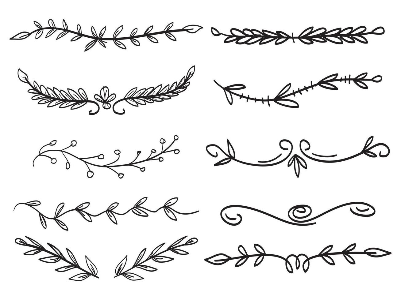 Doodle Hand Drawn Text Dividers, Decorative Page Ornaments, Borders