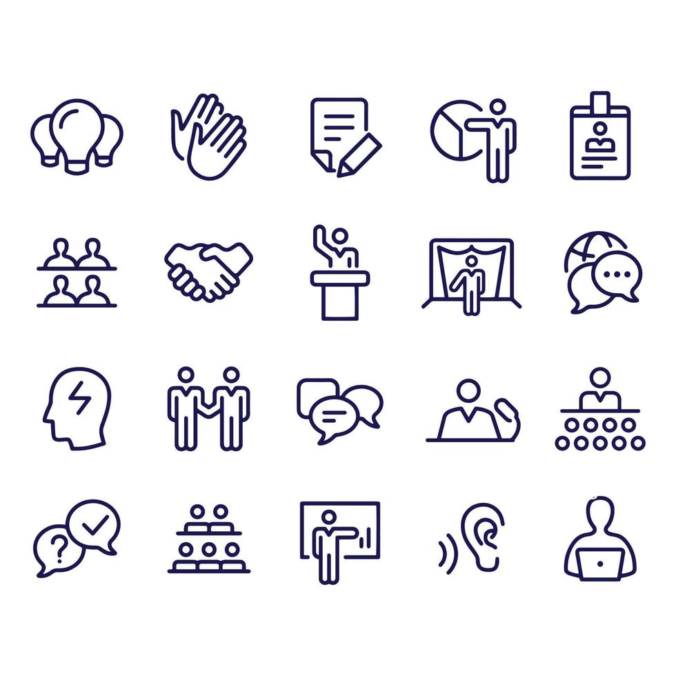 Business Convention Icons vector design