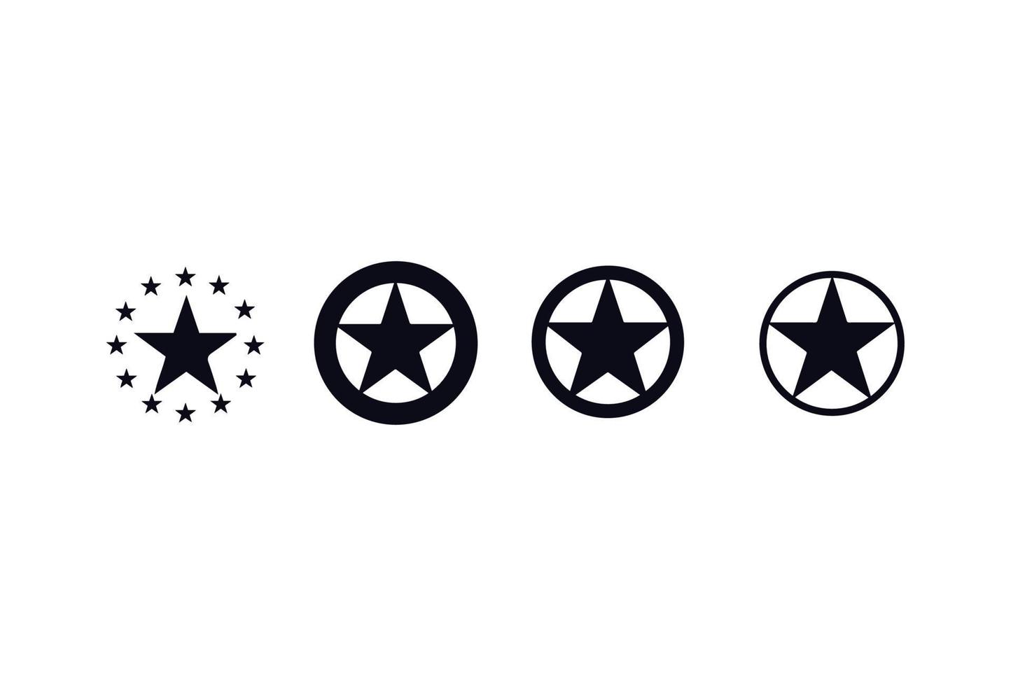black star round vector design