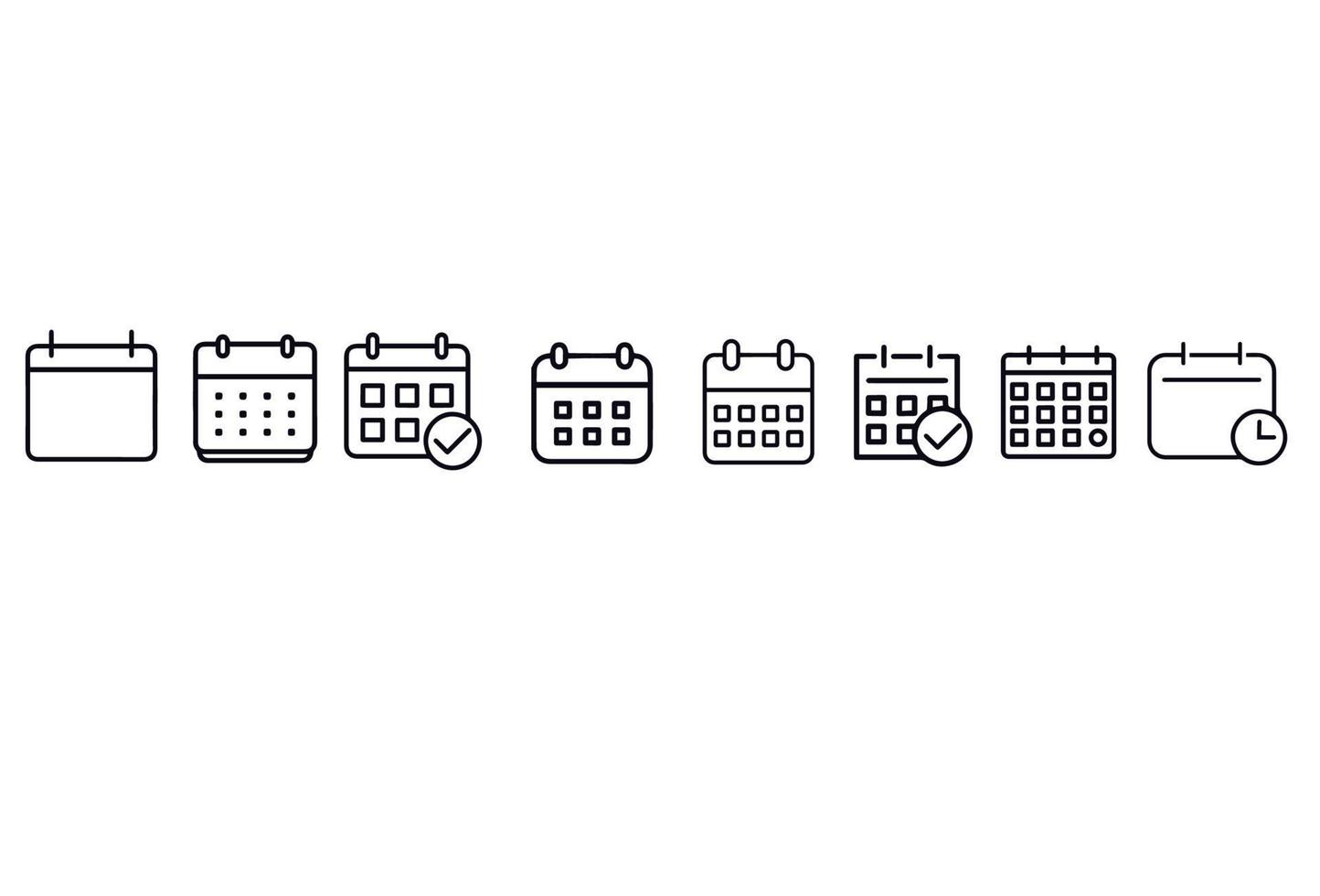 Date and Calendar Line Icons vector design
