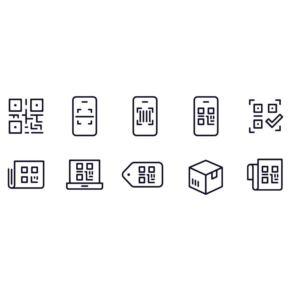 diseño vectorial de iconos de código qr y código de barras vector