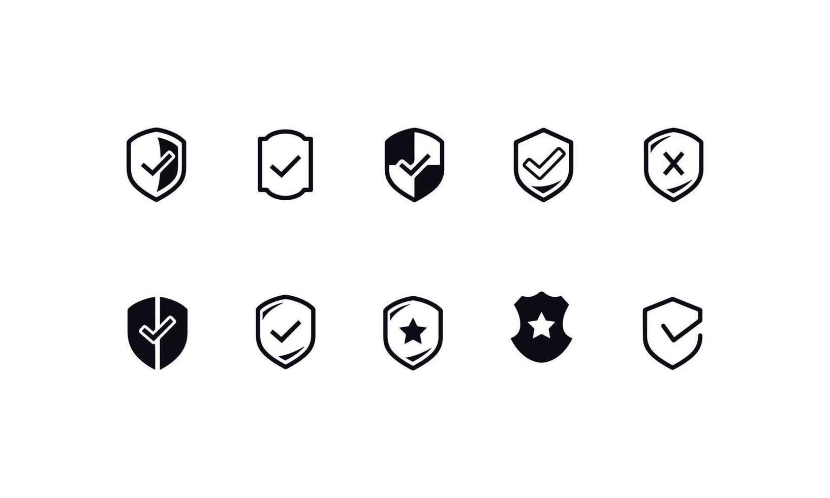 conjunto de iconos de escudo diseño vectorial vector