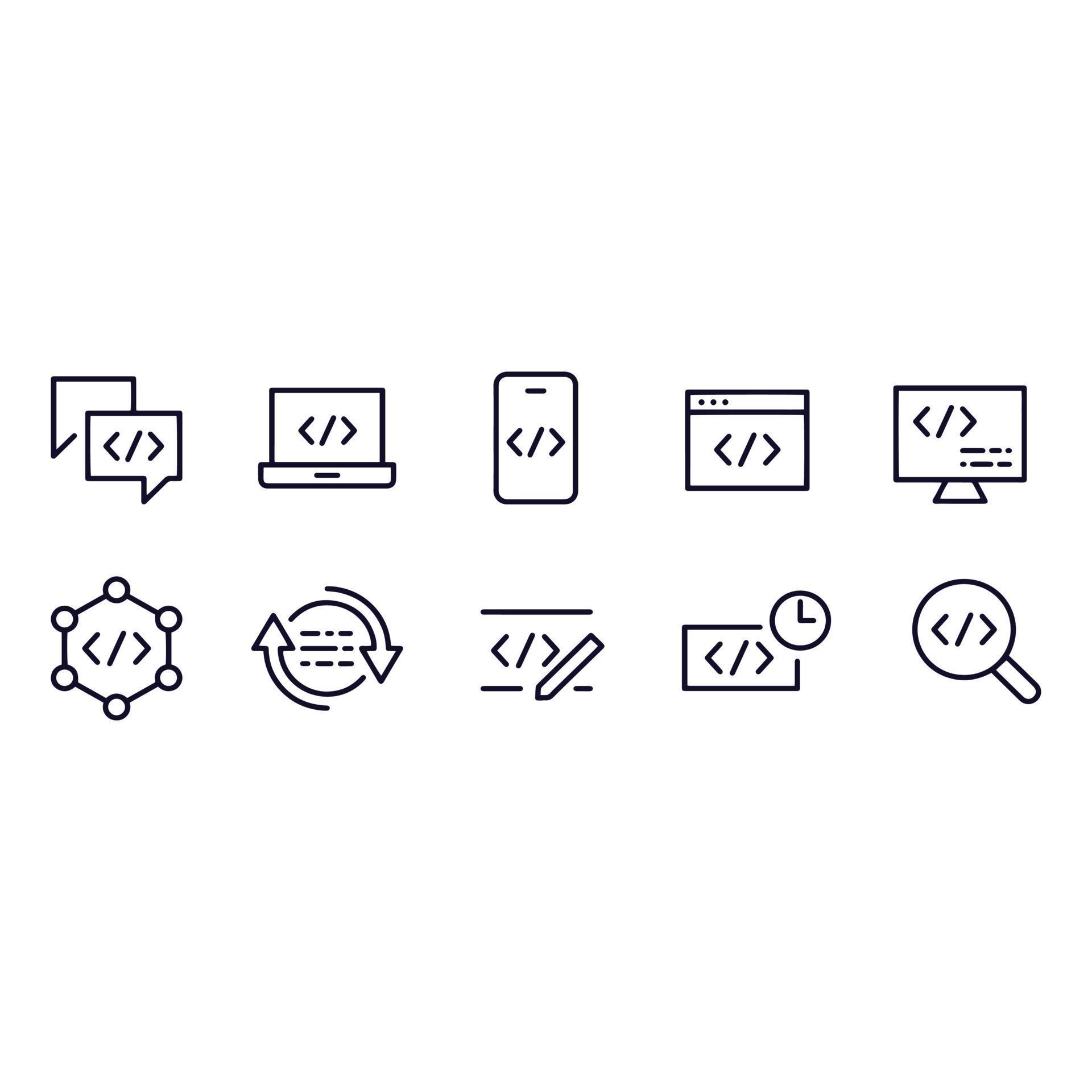 Programming Icons vector design 10619003 Vector Art at Vecteezy