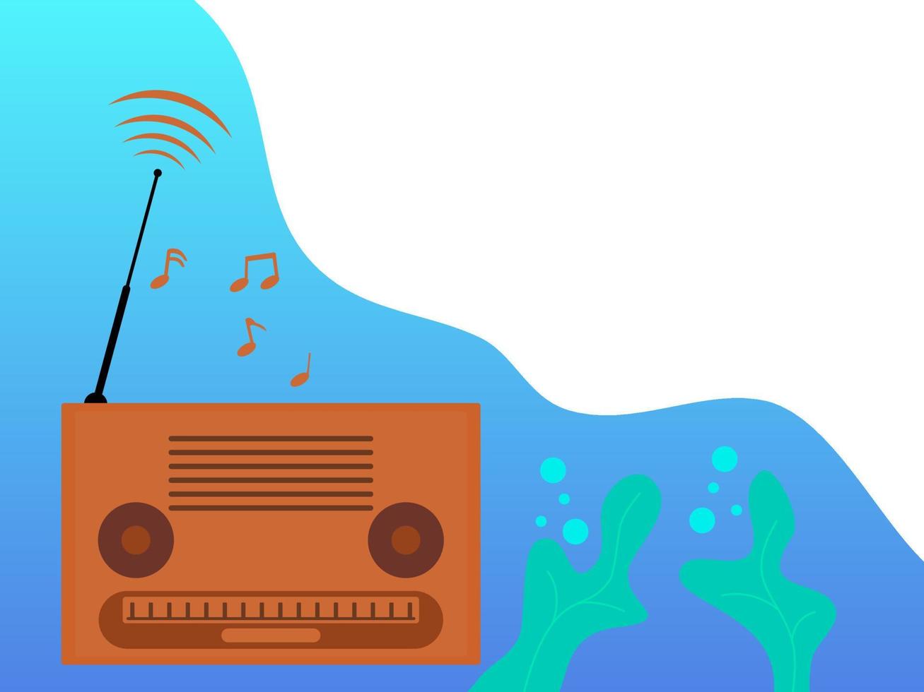 happy radio day flat illustration vector