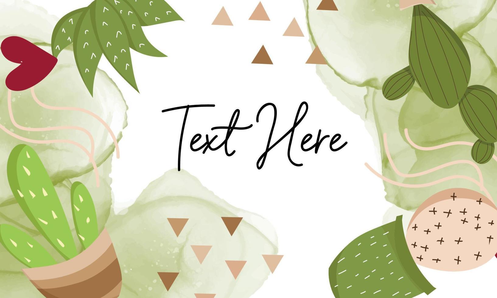Beautiful cute cartoon cactus background vector
