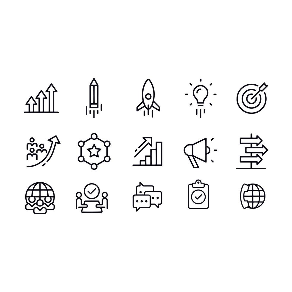 Project Launch Icons vector design