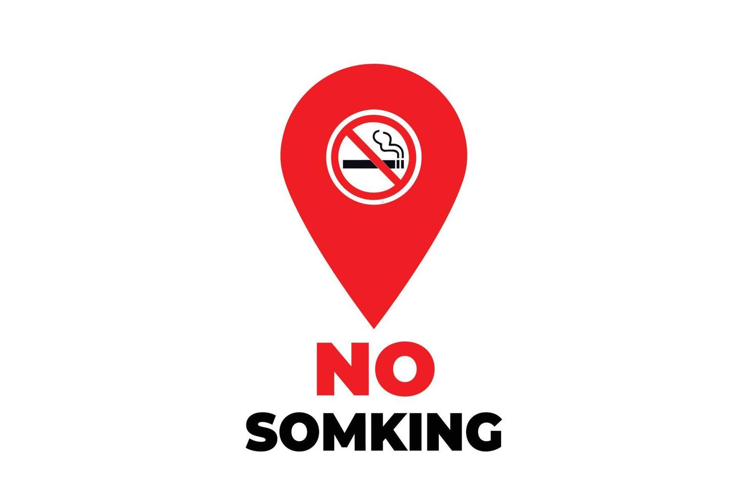 no smoking red pin vector design