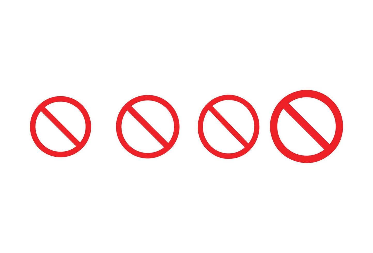 No sign red warning icons vector design