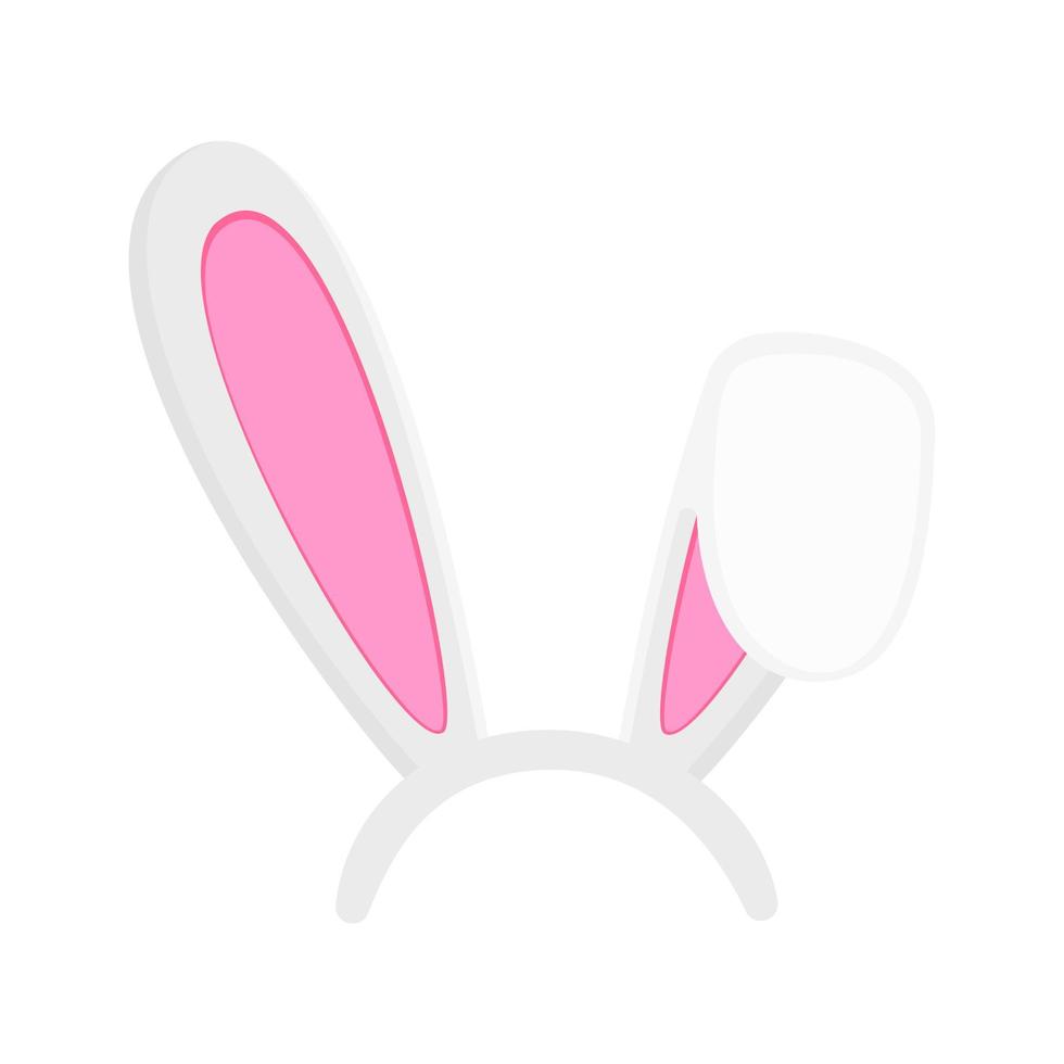 divertida máscara de orejas de conejo. lindas orejas de conejo para la celebración de pascua. elemento para disfraz de liebre vector