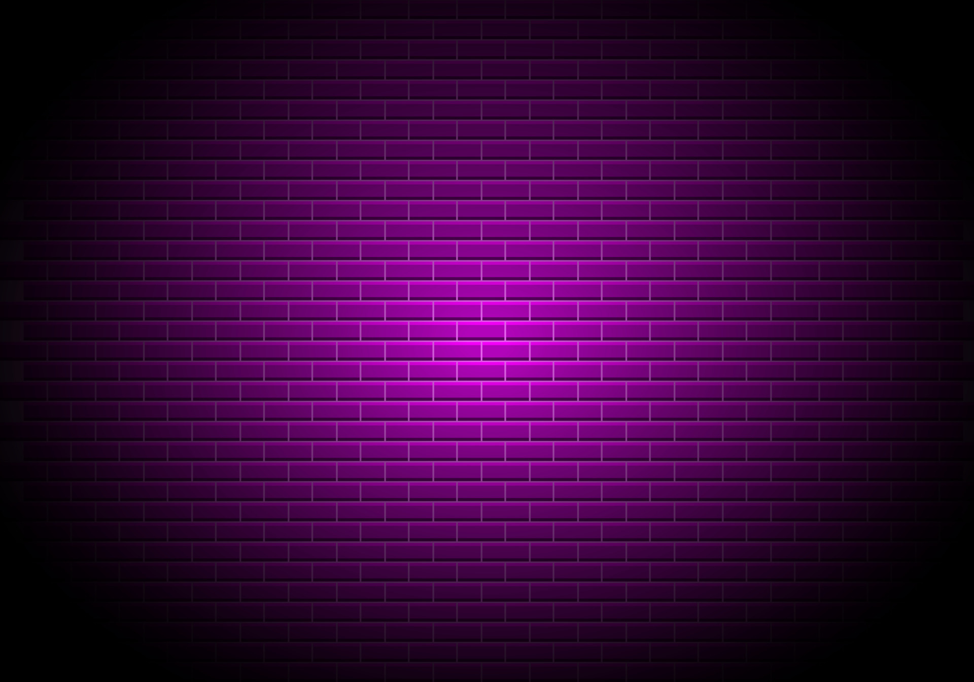 Brick wall with purple neon lightning. Stonewall texture background