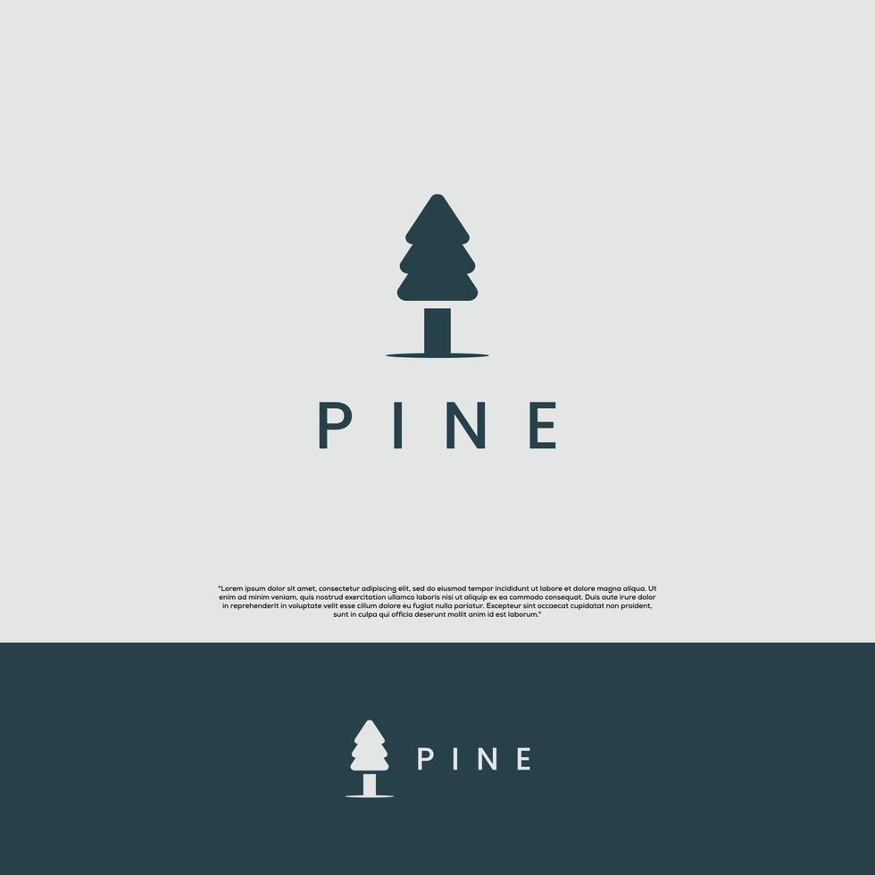 concepto moderno de diseño de logotipo de pino simple vector