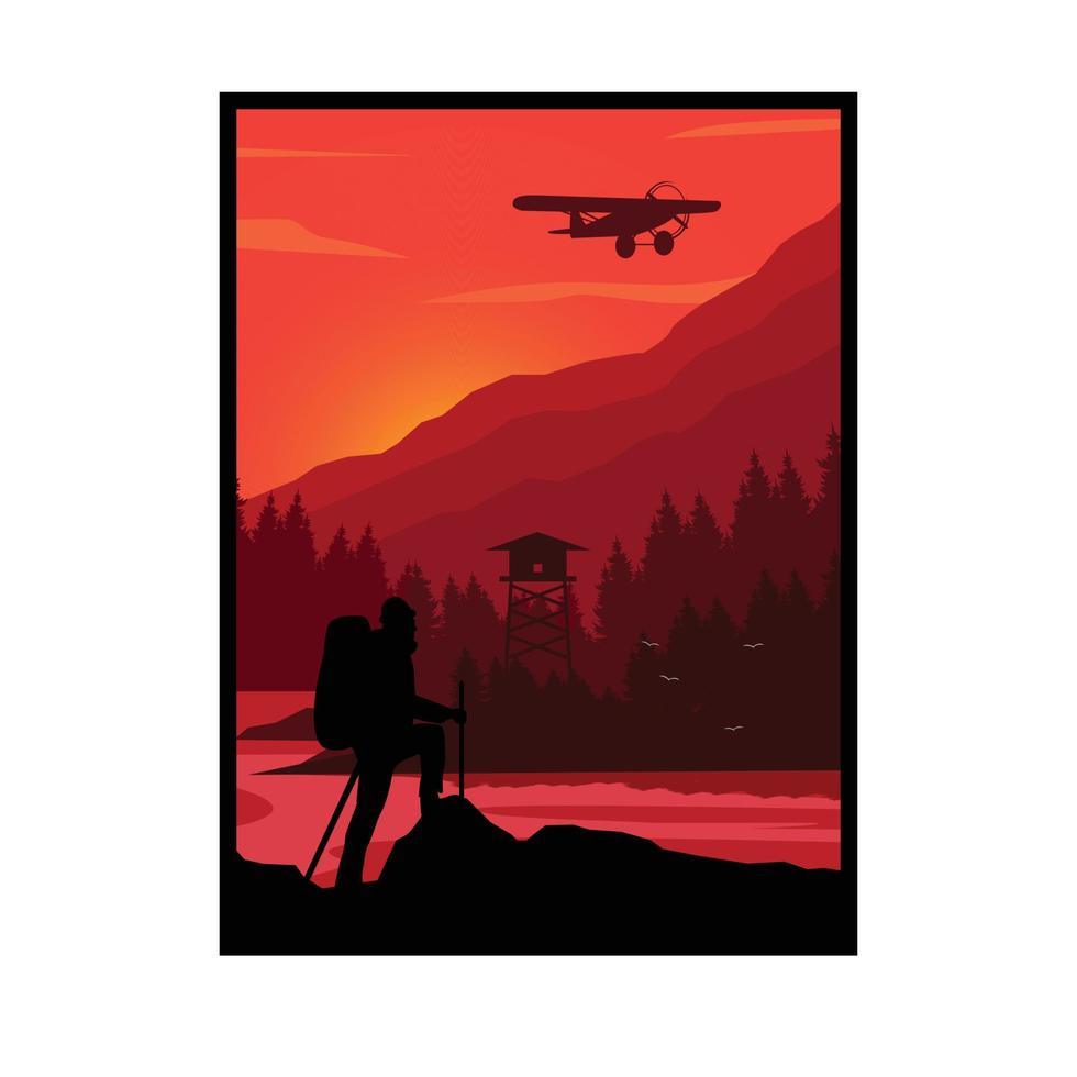 adventure on the mountain vector