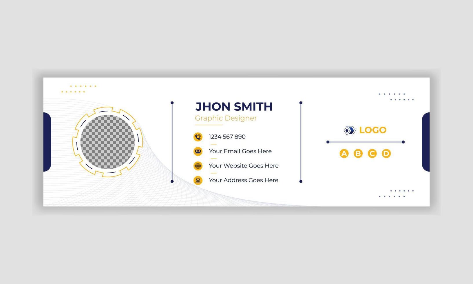 Corporate and clean email signature design template with white background for any corporate business or office vector
