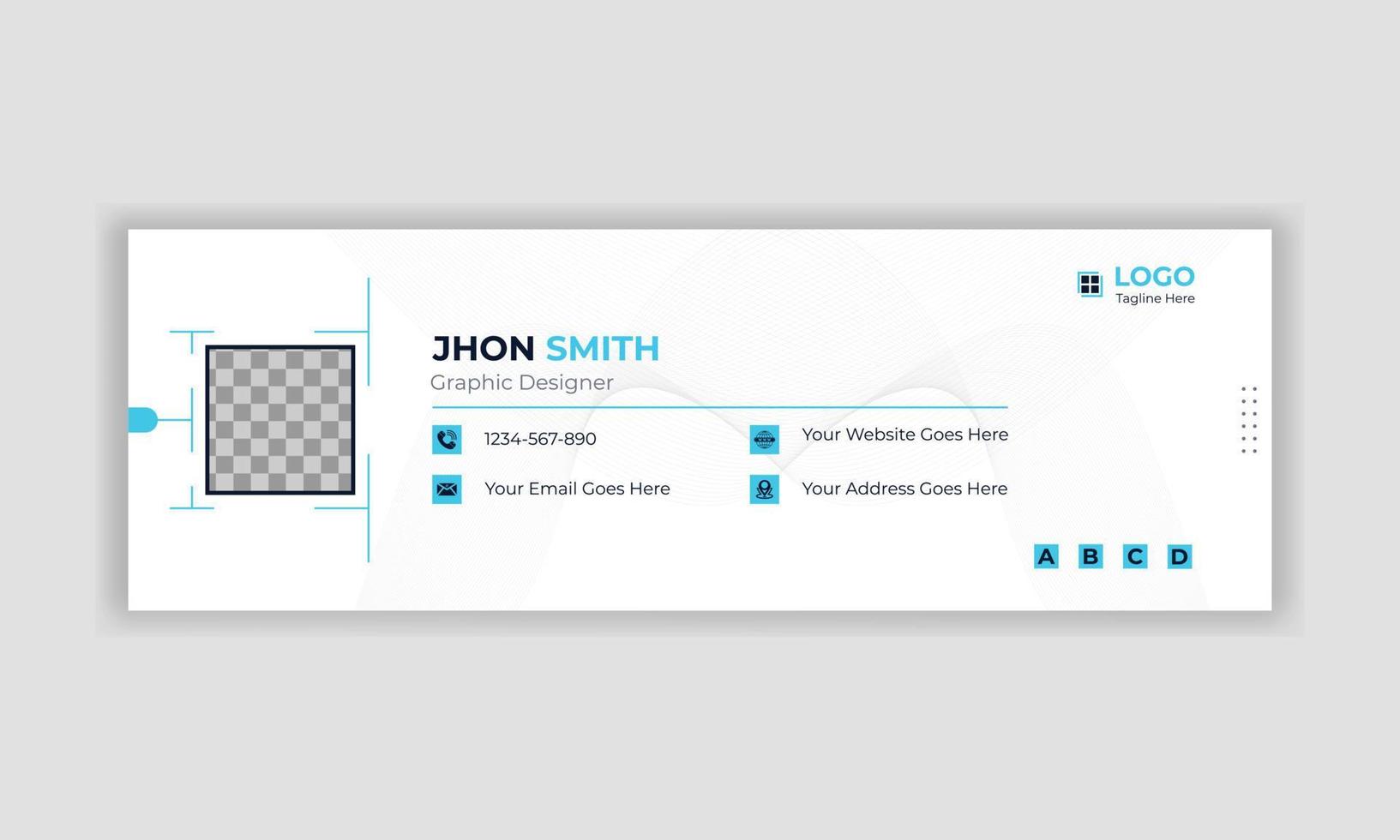 Corporate and clean email signature design template with white background for any corporate business or office vector
