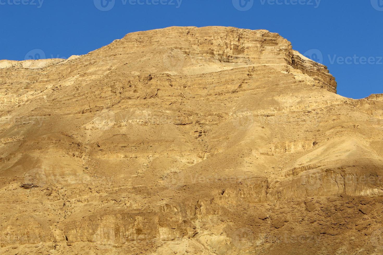 Mountains and rocks in the Judean Desert in the territory of Israel. photo