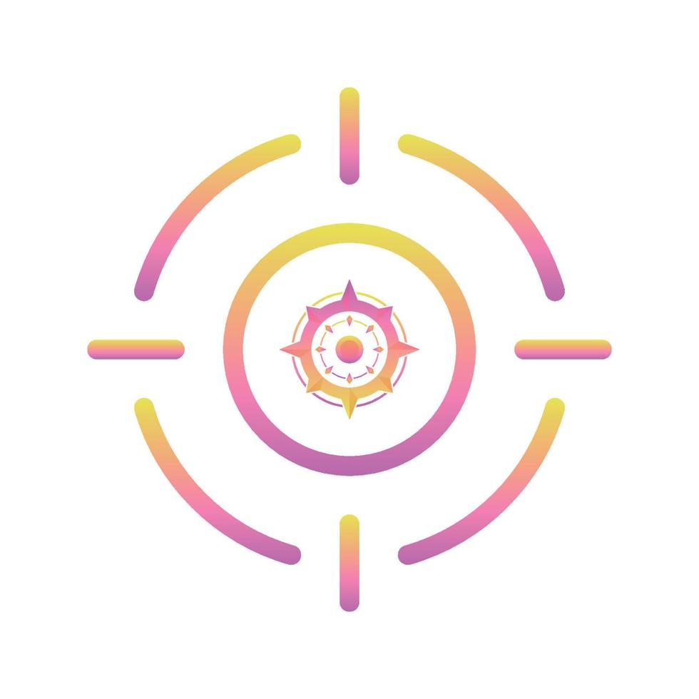 target compass logo gradient design template icon element vector