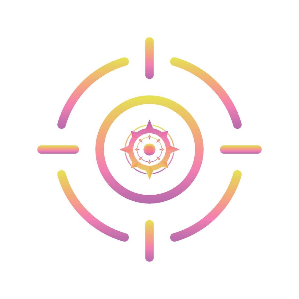 target compass logo gradient design template icon element vector