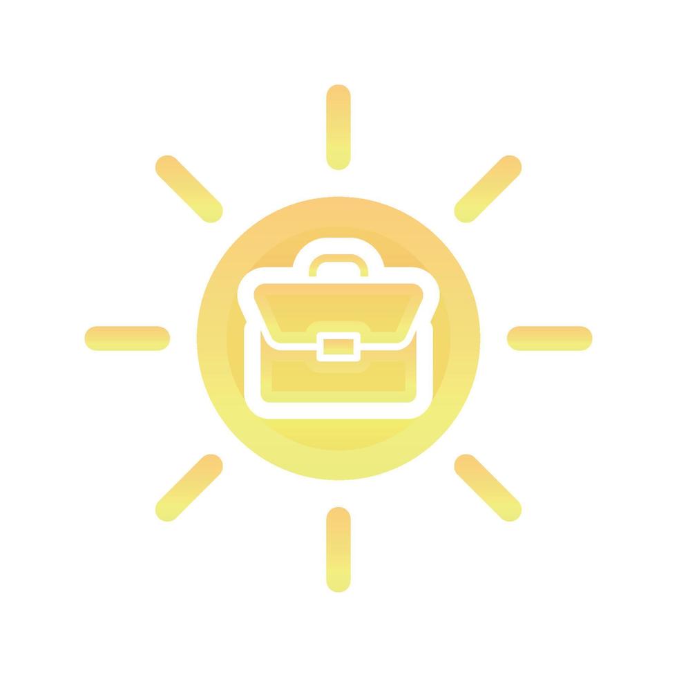 sun suitcase logo gradient design template icon element vector