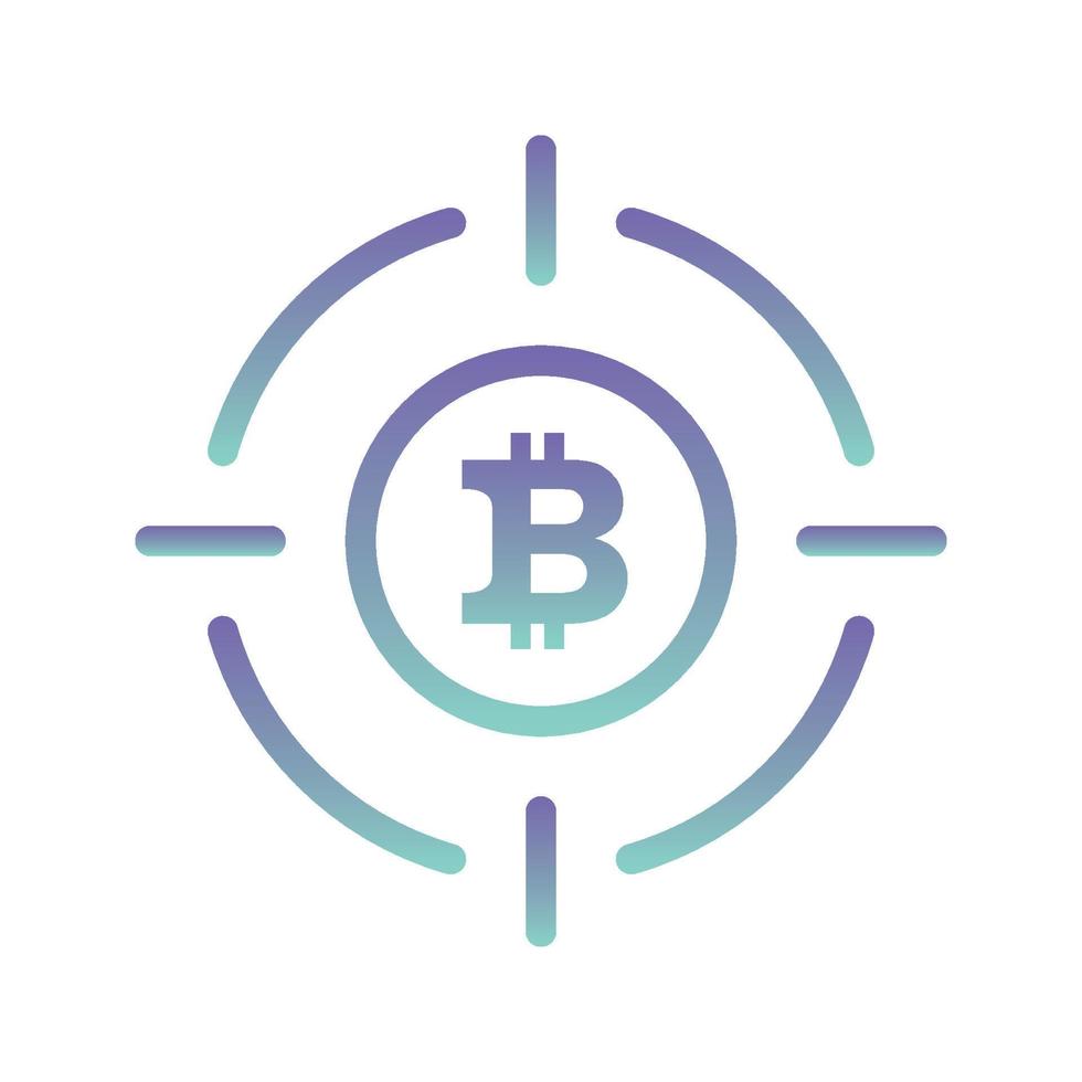 target bitcoin logo gradient design template icon element vector