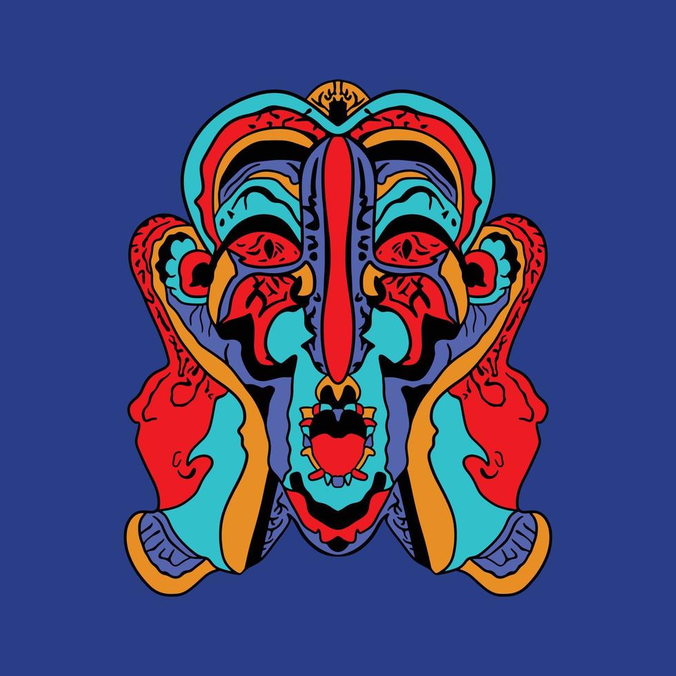 unique creative head design abstract colorful multicolor cubism surrealism style artwork premium vector