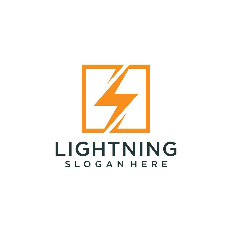 Lightning flash logo and business card design vector
