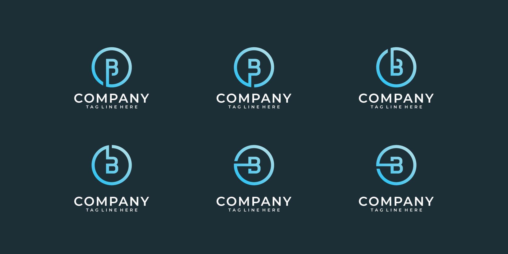 Collection of letter b logo design inspiration template. Good for icon, brand, identity, circle, monogram, and business vector