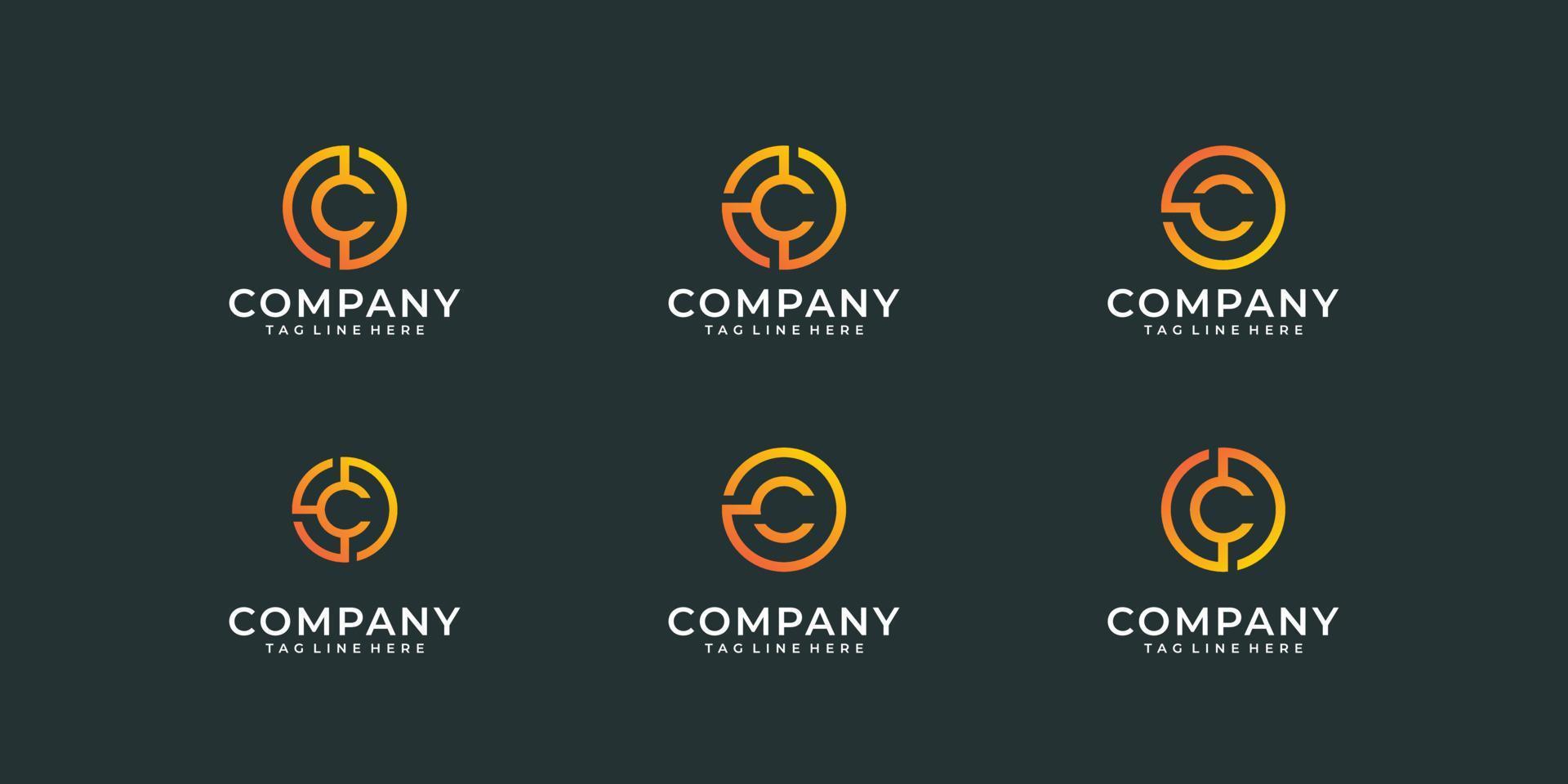 Collection of letter c logo design inspiration template. Good for icon, brand, identity, circle, monogram, and business vector