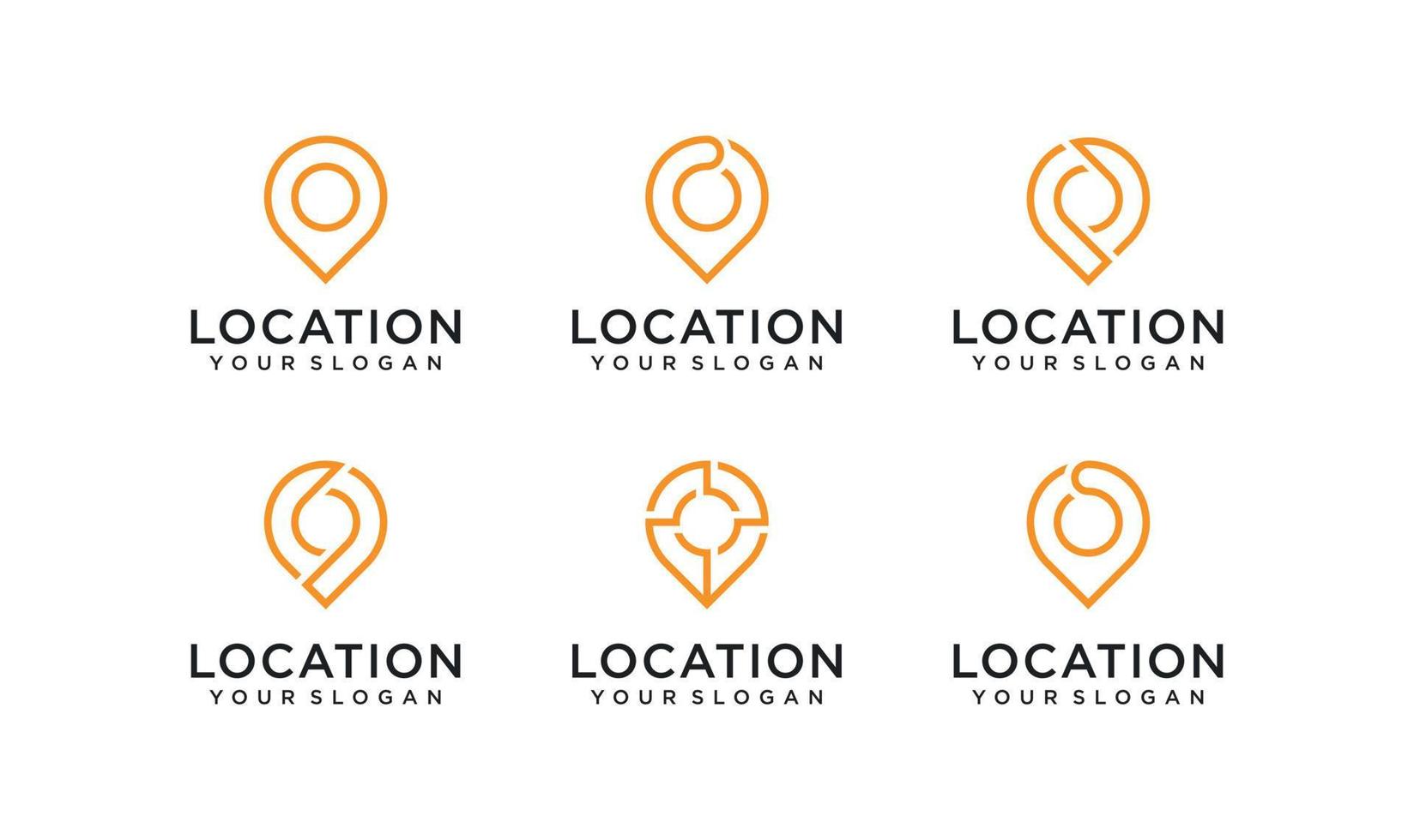 Location pin market logo collection vector