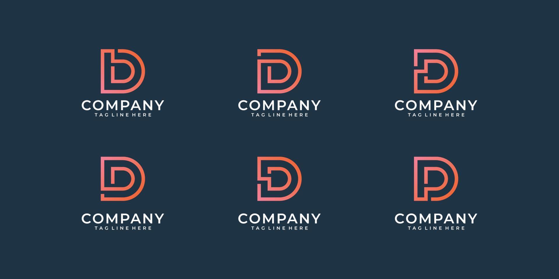 Collection of letter d logo design inspiration template. Good for icon, brand, identity, circle, monogram, and business vector