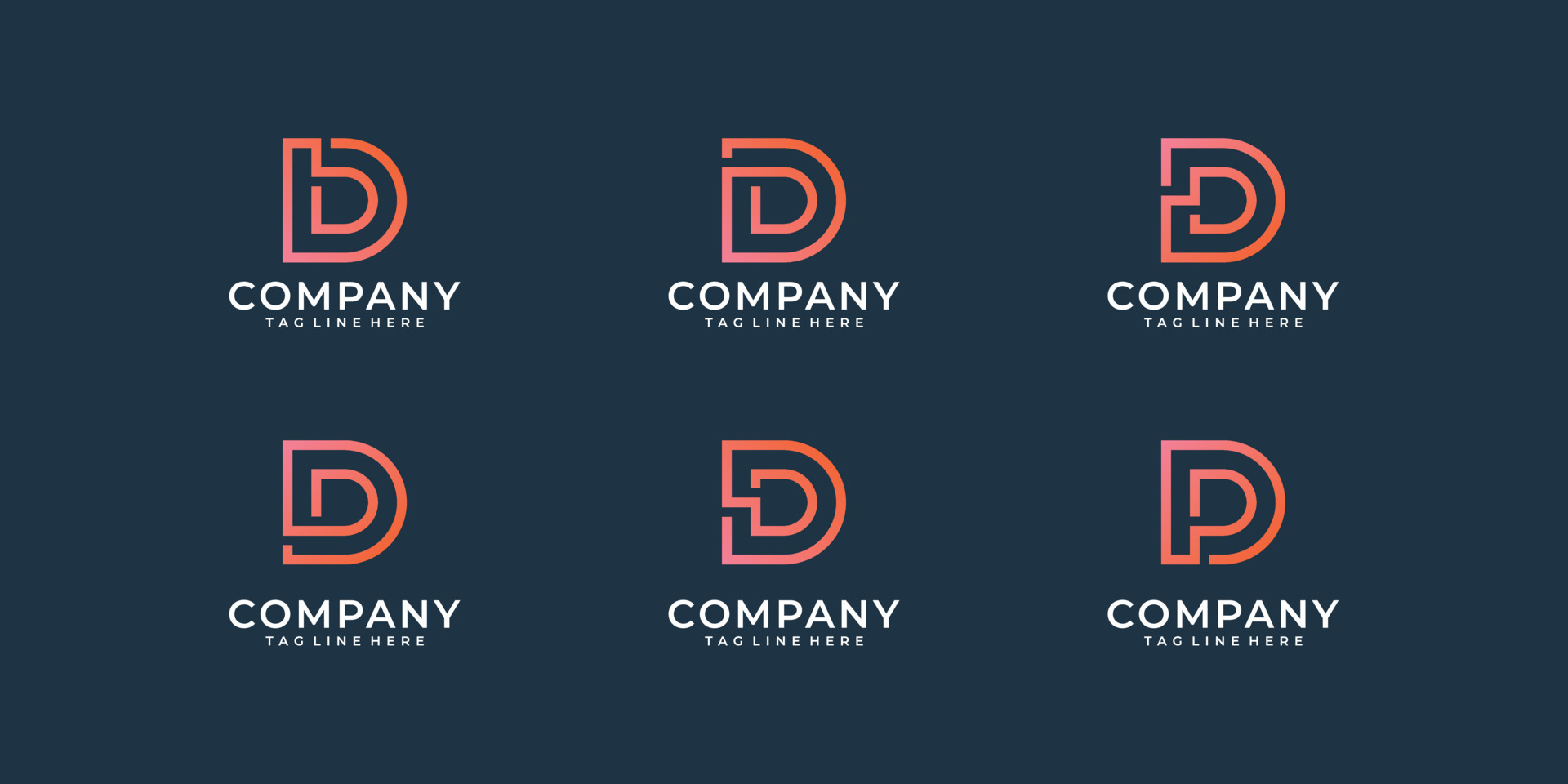 Collection of letter d logo design inspiration template. Good for icon