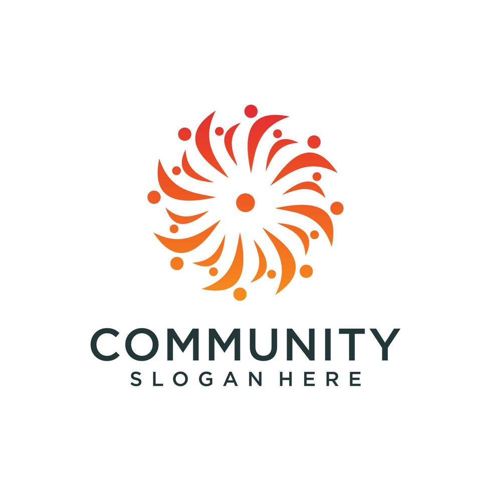 Community people logo and business card set vector