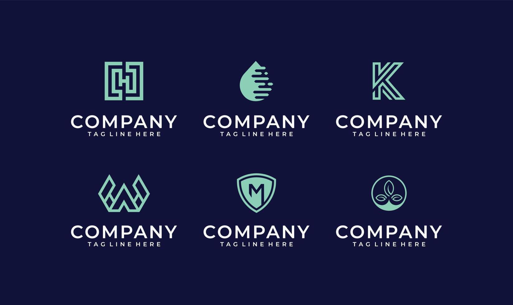 conjunto de colección de diseño de logotipo de empresa de inspiración vector